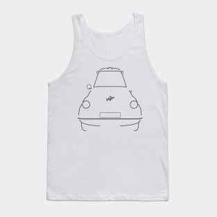 Scootacar classic British three wheeler microcar black outline graphic Tank Top